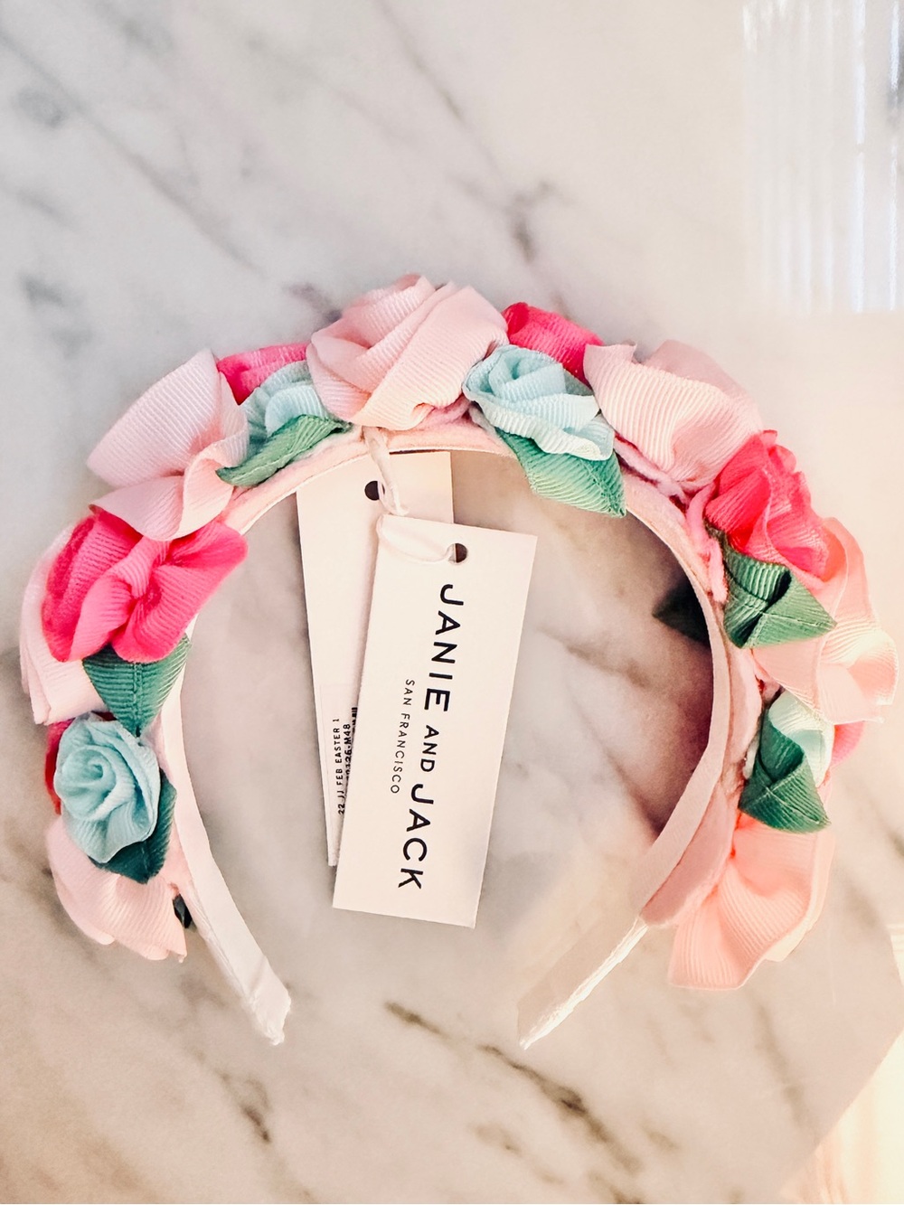 NWT Janie and Jack Pink Flower Crown Headband